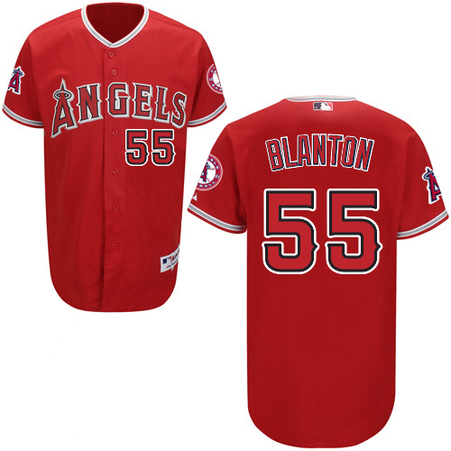 Joe Blanton #55 mlb Jersey-Los Angeles Angels of Anaheim Women's Authentic Red Cool Base Baseball Jersey